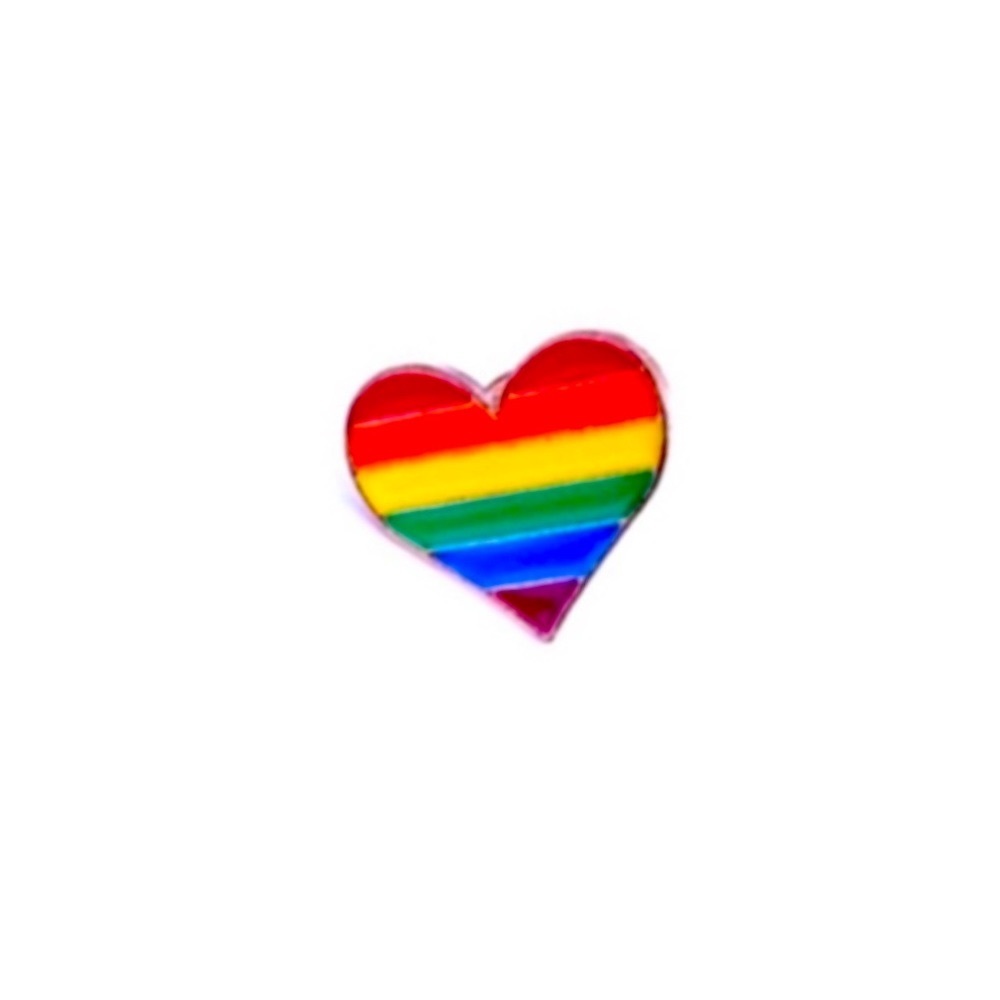 NEW Rainbow Heart Metal Enamel Pin